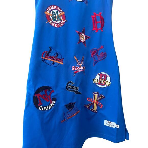 Negro League Baseball Dress Womens Medium Blue Jersey Team Patches Headgear-SZ-M - Picture 5 of 8